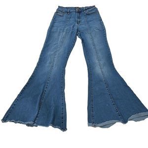 JUDY BLUE Hi Rise Bell Bottom Bootcut Stretchy Super Flare Fit Denim Blue Jeans